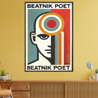 Mid Century Modern Art Beatnik Poet Leinwanddruck