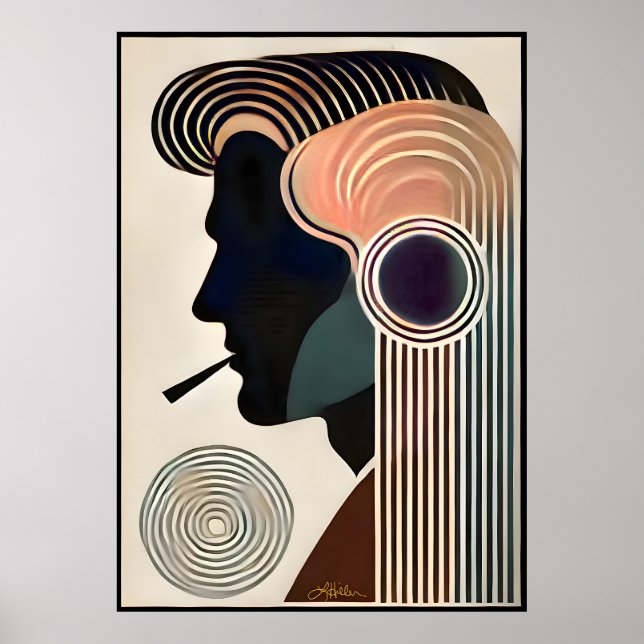Mid Century Modern Art Contemplation Poster (Vorne)