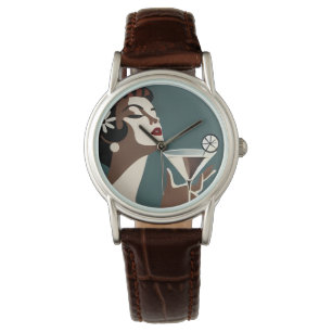 Mid Century Modern Art Die Martini-Diva Armbanduhr