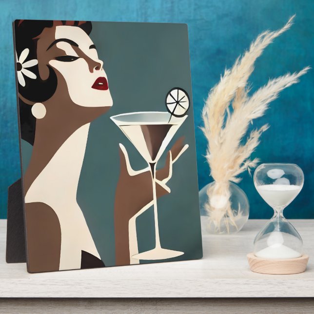 Mid Century Modern Art Die Martini-Diva Fotoplatte (Seite)
