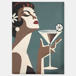 Mid Century Modern Art Die Martini-Diva Magnet