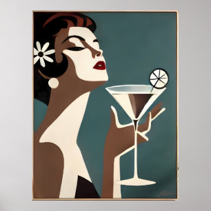 Mid Century Modern Art Die Martini-Diva Poster