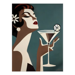 Mid Century Modern Art Die Martini-Diva Poster