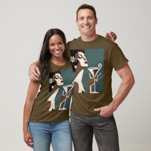 Mid Century Modern Art Die Martini-Diva T-Shirt