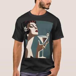Mid Century Modern Art Die Martini-Diva T-Shirt