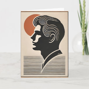 Mid Century Modern Art Er folgt der Sonne Karte
