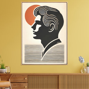 Mid Century Modern Art Er folgt der Sonne Leinwanddruck
