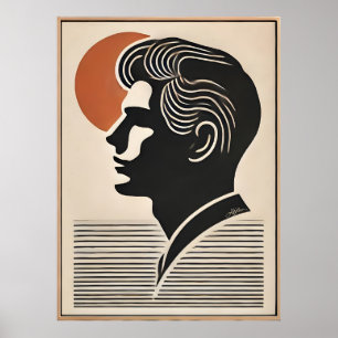 Mid Century Modern Art Er folgt der Sonne Poster