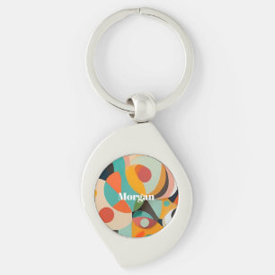 Mid Century Modern Art Monogramm oder Name, Geomet Schlüsselanhänger