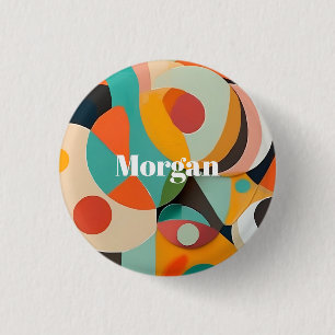 Mid Century Modern Art, Name oder Monogramm geomet Button