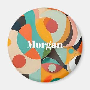 Mid Century Modern Art, Name oder Monogramm geomet Magnet
