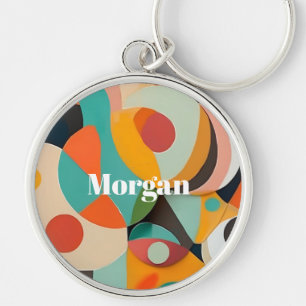 Mid Century Modern Art, Name oder Monogramm geomet Schlüsselanhänger