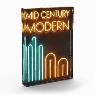 Mid Century Modern Art Neon-Schild-Design Fotoblock