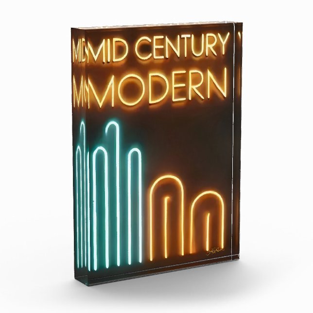 Mid Century Modern Art Neon-Schild-Design Fotoblock (Links)