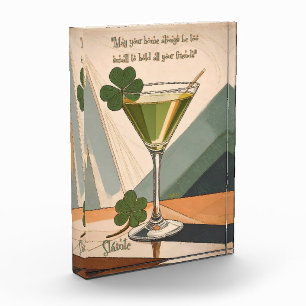 Mid Century Modern Art Shamrock Martini Sláinte! Fotoblock
