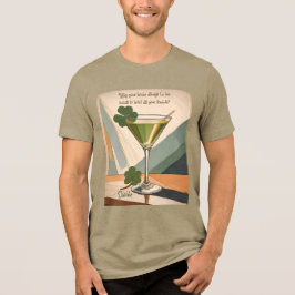 Mid Century Modern Art Shamrock Martini Sláinte! Tri-Blend Shirt