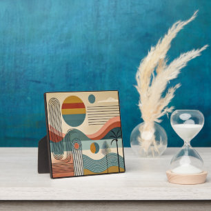 Mid Century Modern Art Strand Sonnenaufgang Fotoplatte