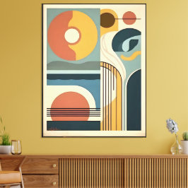 Mid Century Modern Art Sunrise Sunset Leinwanddruck