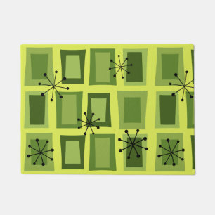 Mid Century Modern Art'Wonky Doors' Chartreuse Fußmatte