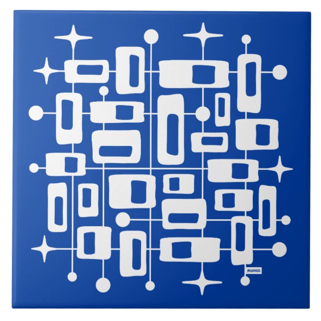 Mid-Century-Modern-Atom-Abstrakt Fliese (Vorderseite)