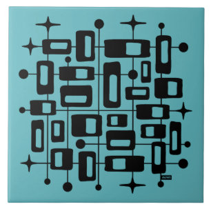 Mid-Century-Modern Atomare Abstraktion Fliese