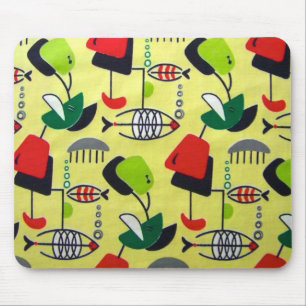 Mid Century Modern Atomarer Fisch-Mauspad Mousepad