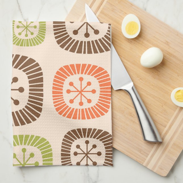 Mid Century Modern Atomic Age Geschirrtuch (Viertel Falte)