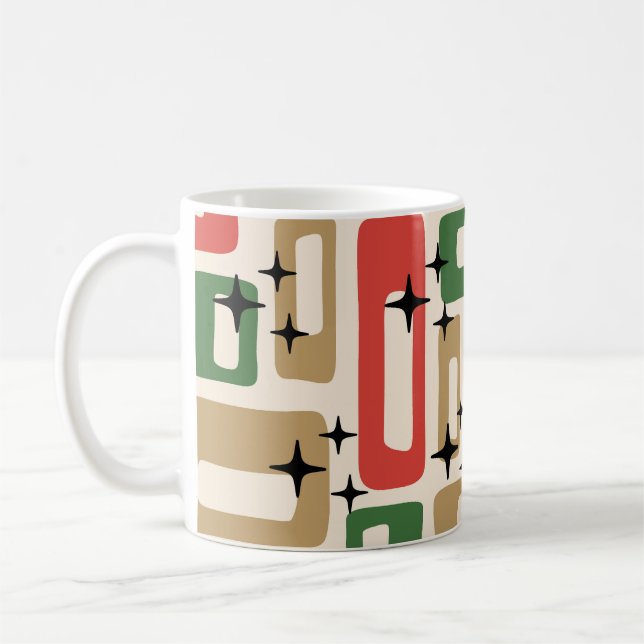 Mid Century Modern Atomic Christmas Kaffeetasse (Links)