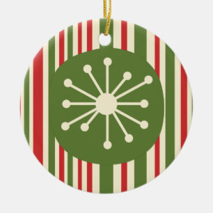 Mid Century Modern Atomic Dot Retro Weihnachten Keramik Ornament