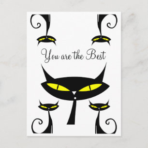 Mid Century Modern Atomic Katze Du bist der Beste Postkarte