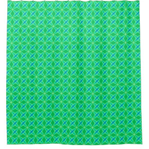 Mid Century Modern Atomic Print - Jadegrün Duschvorhang