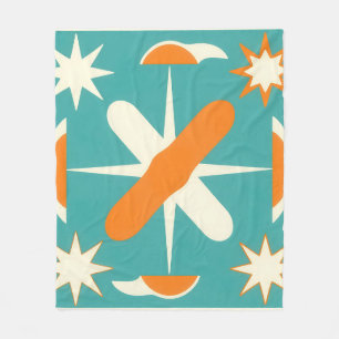 Mid Century Modern Atomic Starburst Fleecedecke