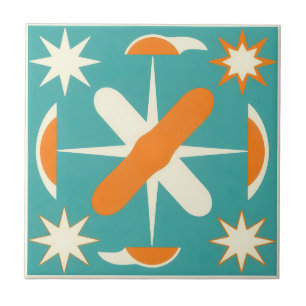 Mid Century Modern Atomic Starburst Fliese