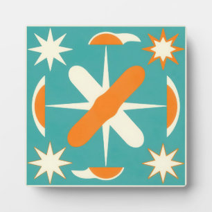 Mid Century Modern Atomic Starburst Fotoplatte