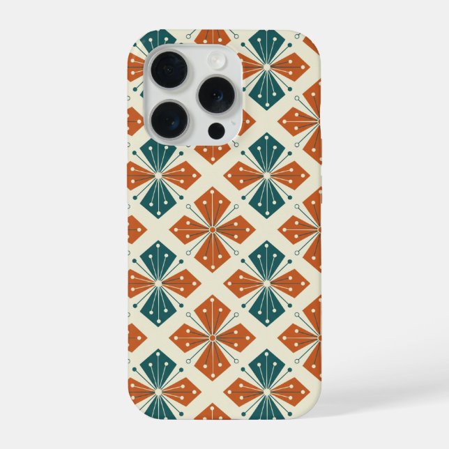 Mid-Century Modern Atomic Starburst(L) iPhone Hülle (Rückseite)