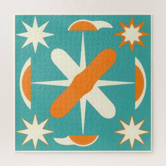 Mid Century Modern Atomic Starburst Puzzle (Vertikal)