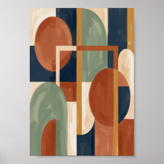Mid Century Modern Bauhaus Abstractes Kunstplakat Poster
