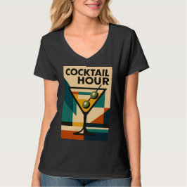 Mid Century Modern Bauhaus Cocktail Hour Martini T-Shirt