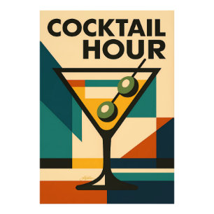 Mid Century Modern Bauhaus Cocktail-Stunde Martini Fotodruck