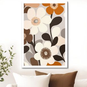 Mid Century Modern Blumen Poster