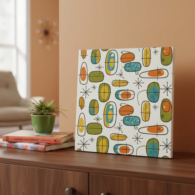 Mid-Century Modern Boomerang Pattern #9 ID1224 Fliese (Von Creator hochgeladen)