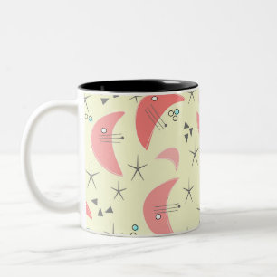 Mid-Century-Modern-Boomerangs ll Zweifarbige Tasse