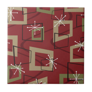 Mid Century Modern Bordeaux Fliese