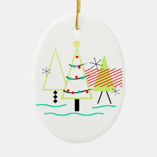 MID CENTURY MODERN CHRISTMAS TRETRO KERAMIK ORNAMENT