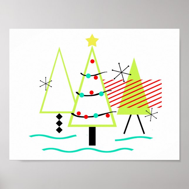 MID CENTURY MODERN CHRISTMAS TRETRO POSTER (Vorne)