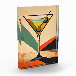 Mid Century Modern Color Block Martini Art