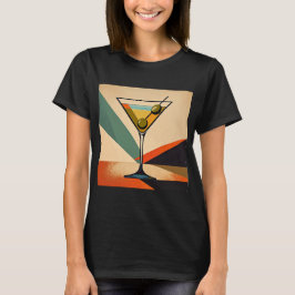 Mid Century Modern Color Block Martini Art T-Shirt