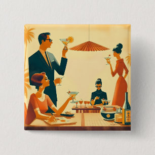 Mid Century Modern Der Martini Cocktail Kritiker Button