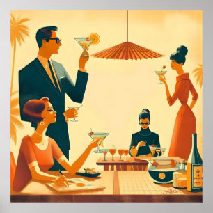 Mid Century Modern Der Martini Cocktail Kritiker Poster