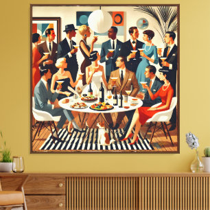 Mid Century Modern Die Martini-Intellektuellen Leinwanddruck